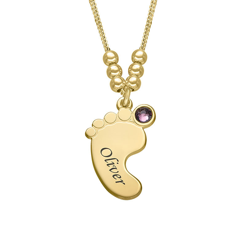 Multiple Baby Feet Necklace in Gold Plating - 1 product photo