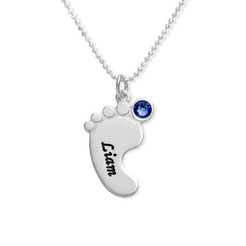 Multiple Baby Feet Necklace In 10K White Gold - 3 product photo