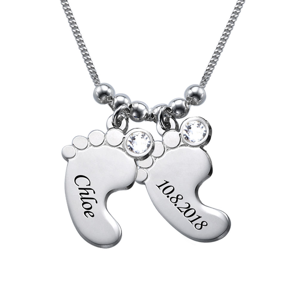 Mom Jewelry - Baby Feet Necklace in 940 Premium Silver - 1