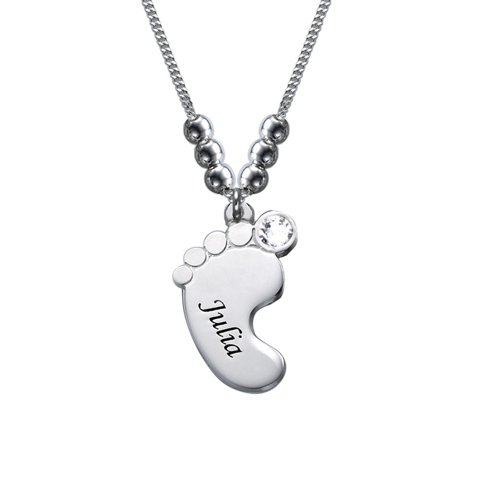 Mom Jewelry - Baby Feet Necklace in 940 Premium Silver - 2