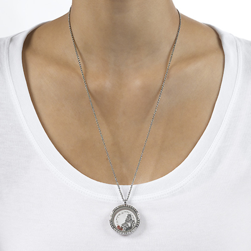 Floating Charm Necklace in Sterling Silver - 4 product photo