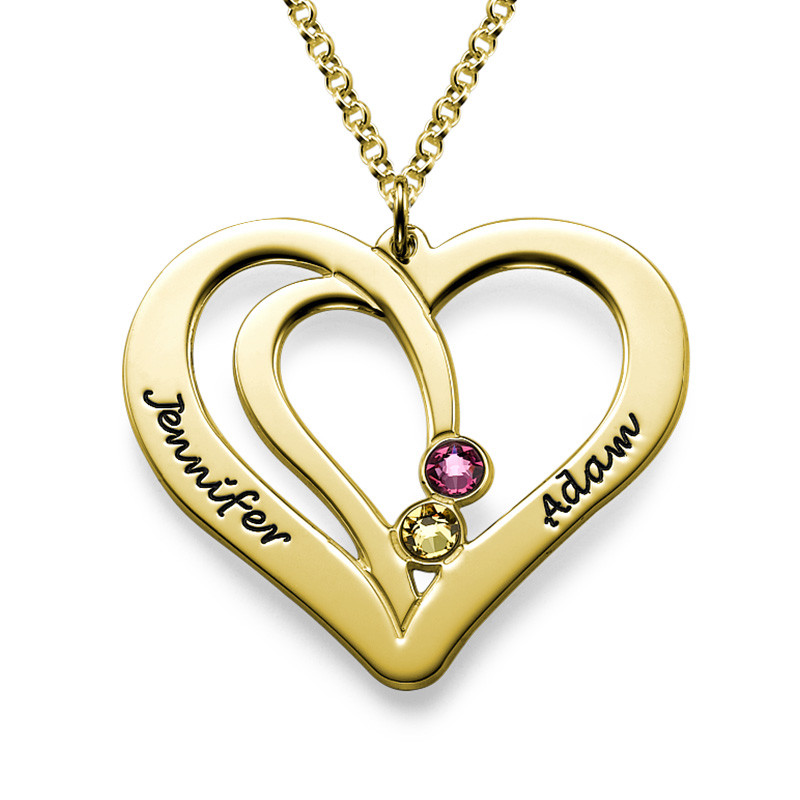 Engraved Heart Necklace in Gold Plating product photo