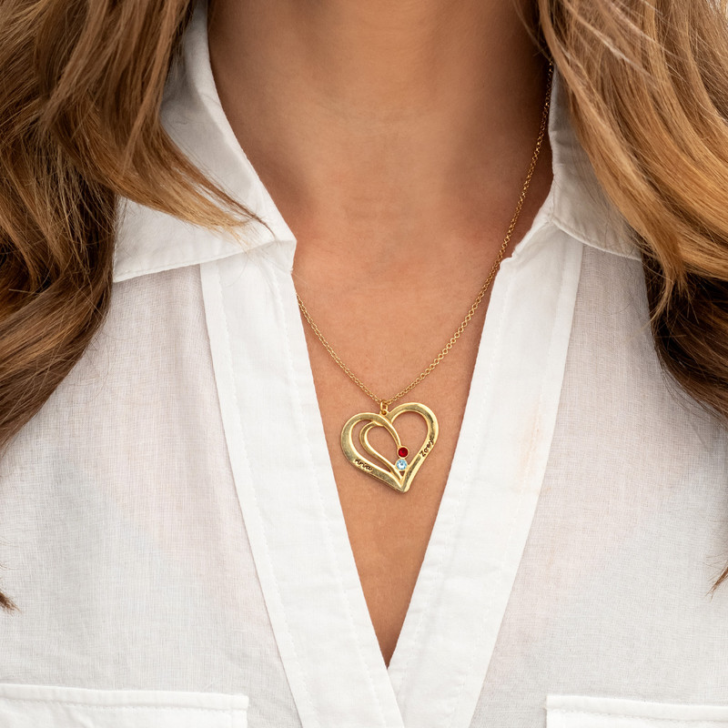 Engraved Heart Necklace in 10K Yellow Gold - 3 product photo