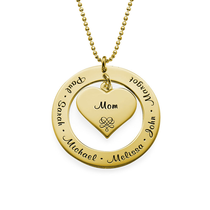 I Love You Mom Necklace - Gold Plated - 1