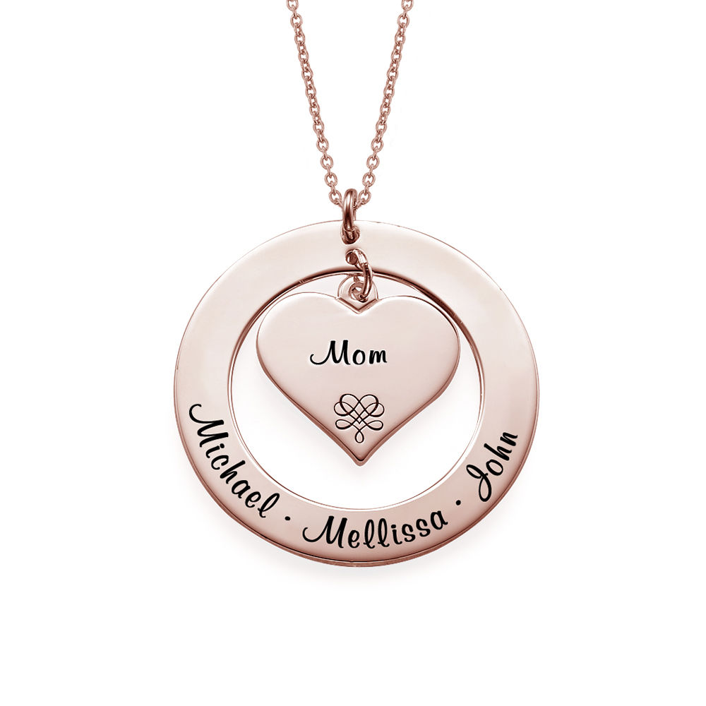 I Love You Mom Necklace - Rose Gold Plated - 1 product photo