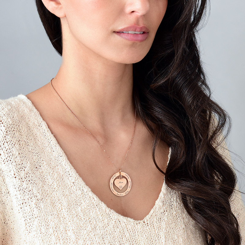 I Love You Mom Necklace - Rose Gold Plated - 2 product photo