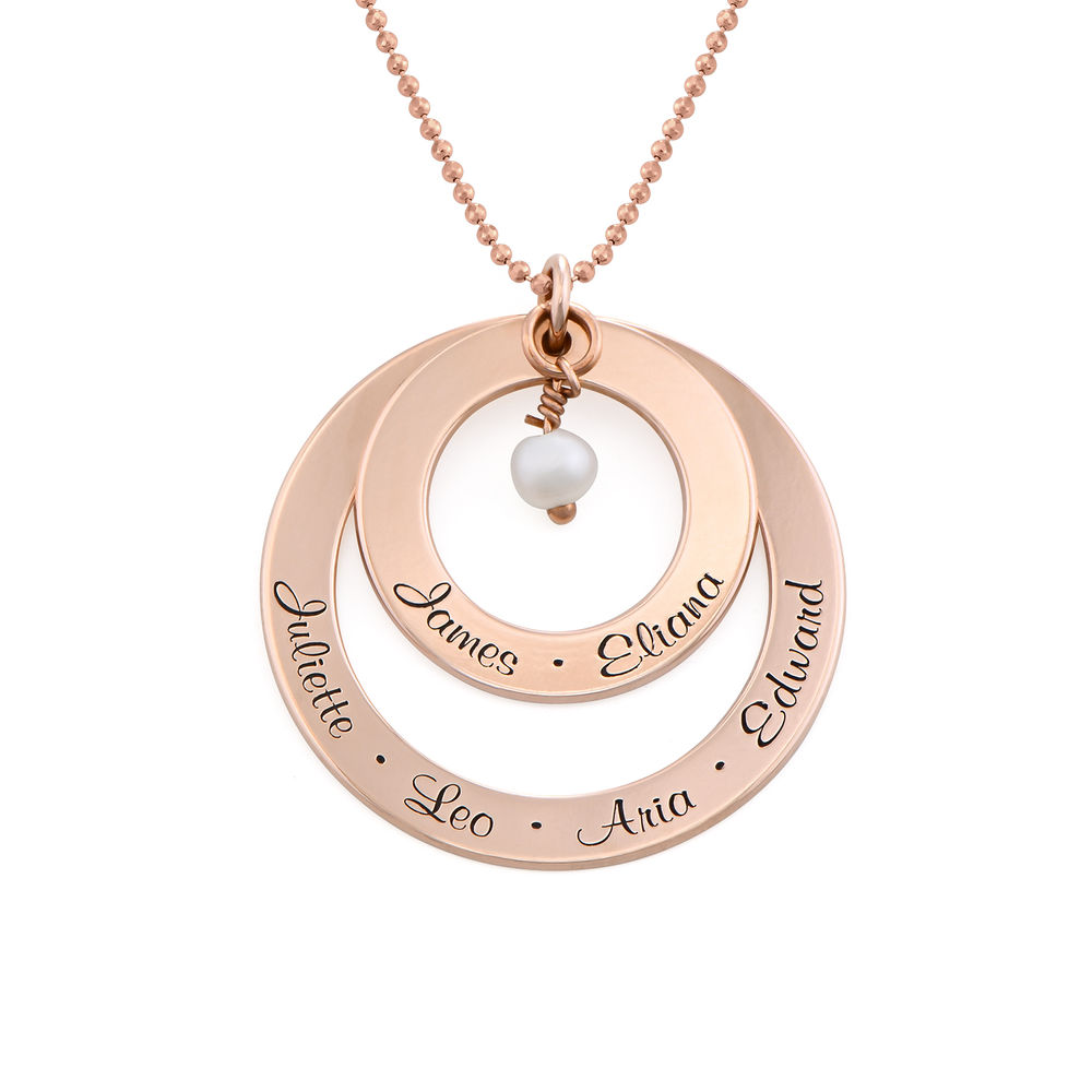 Grandmother Birthstone Necklace in Rose Gold Plating