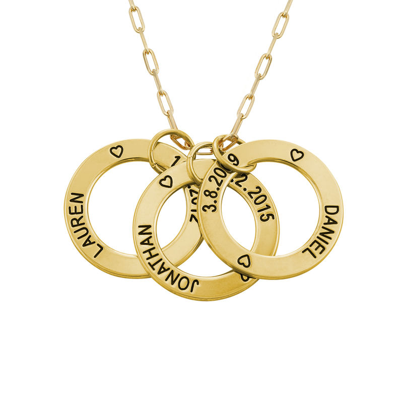 Family Rings Necklace in 10k Yellow Gold product photo