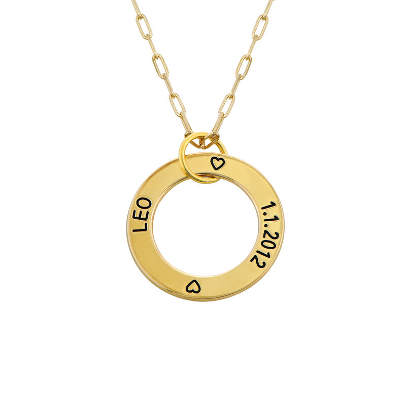 Family Rings Necklace in 10k Yellow Gold - 1