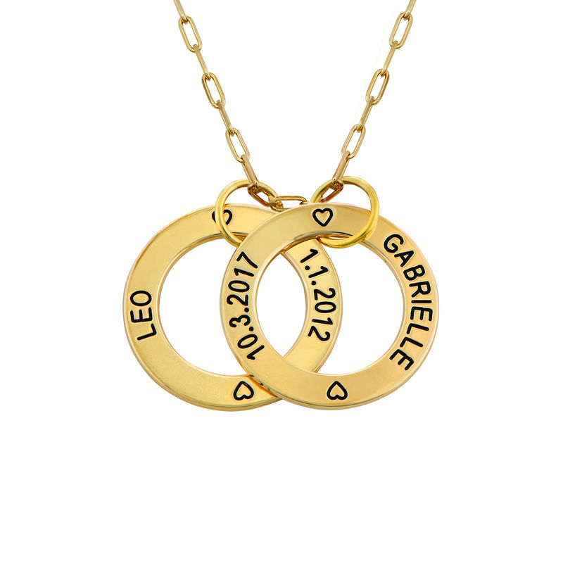 Family Rings Necklace in 10k Yellow Gold - 2
