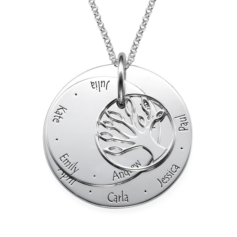 Silver Personalized Family Tree Necklace - 1