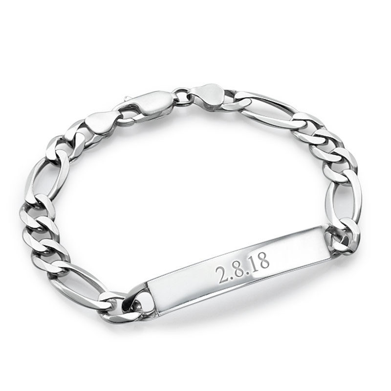 Men's Engraved Bracelet in Sterling Silver - 2