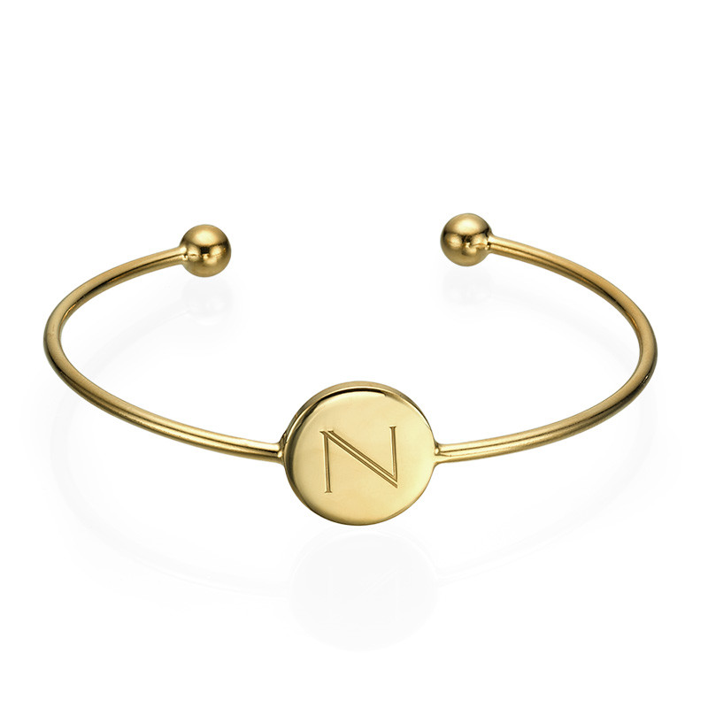 Forever Initial Bangle in Gold Plating