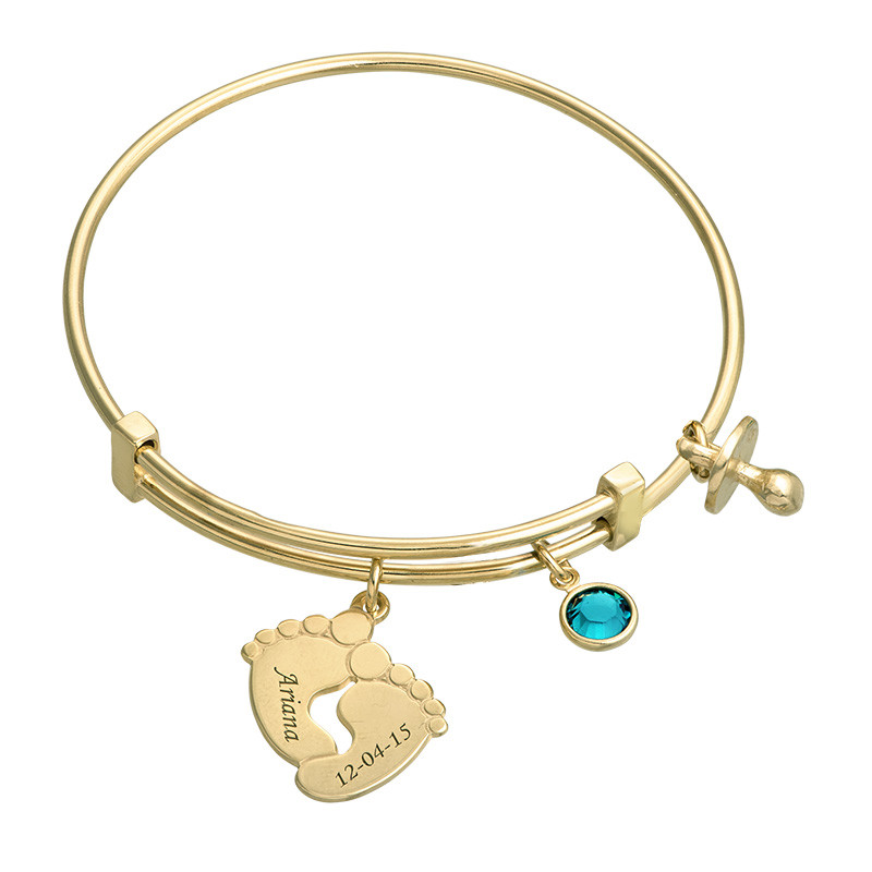Adjustable Baby Feet Bangle in Gold Plating product photo