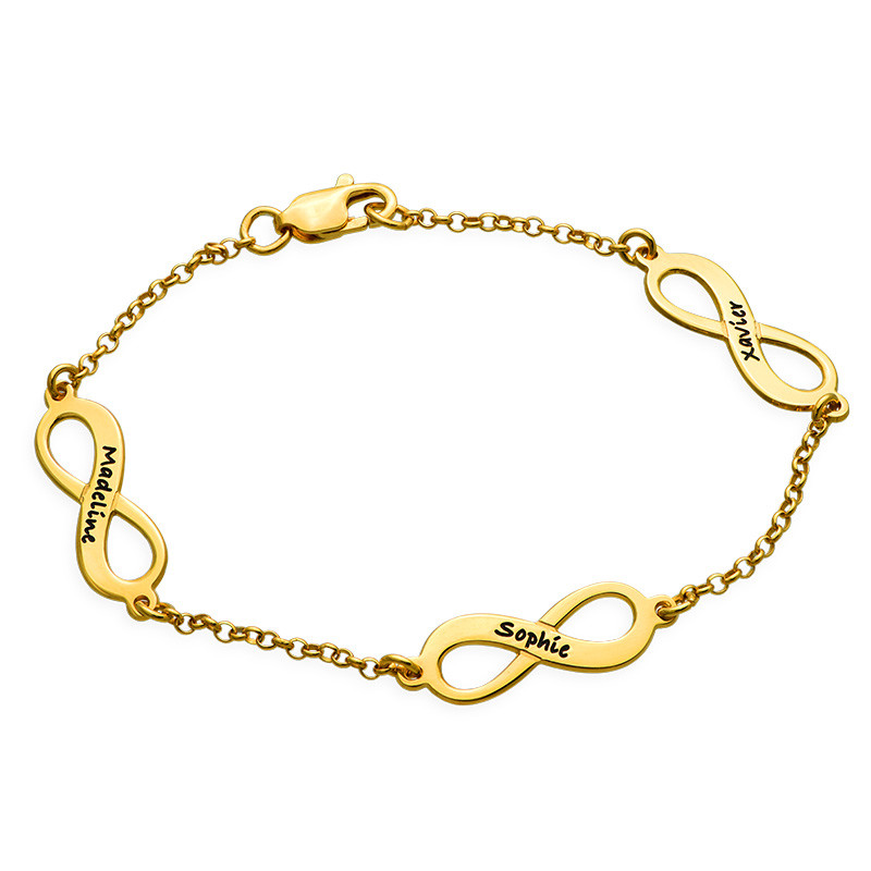 Gold Plated Multiple Name Infinity Bracelet