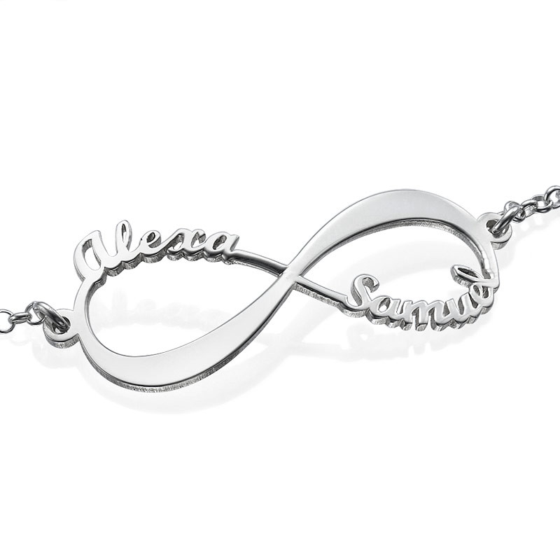Infinity 2 Names Bracelet in Sterling Silver - 2 product photo