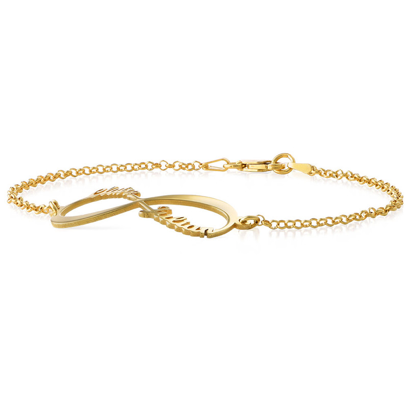 Infinity 2 Names Bracelet 18K Gold Plated - 1 product photo
