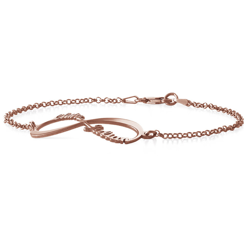 Infinity 2 Names Bracelet Rose Gold Plated - 1 product photo