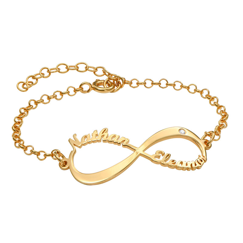 Gold Plated Infinity Bracelet with Diamond product photo