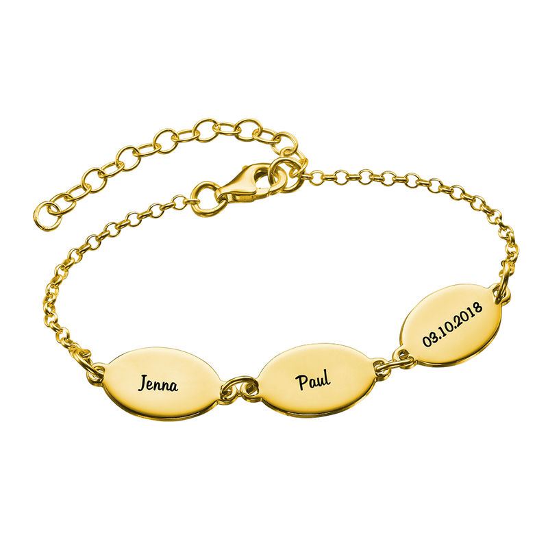 Mothers Personalized Engraved Gold Plated Bracelet product photo
