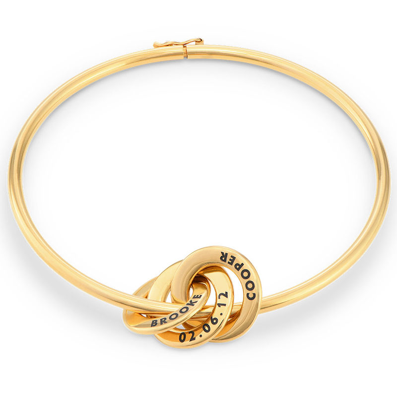 Russian Ring Bangle Bracelet in Gold Vermeil