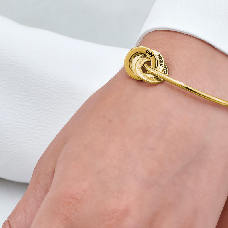 Russian Ring Bangle Bracelet in Gold Vermeil - 4