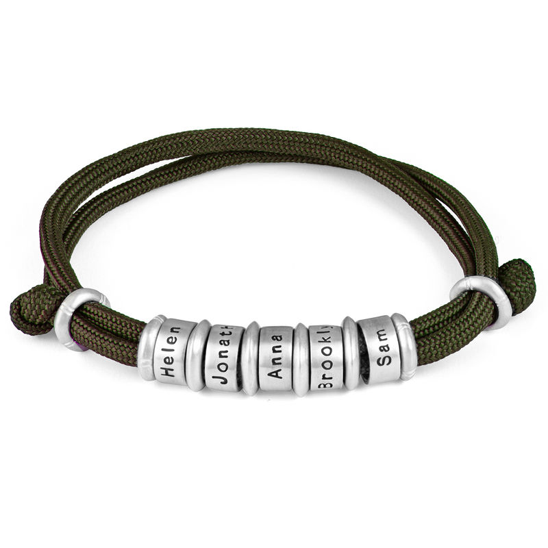 Cord Bracelet for men with Custom Beads - 1