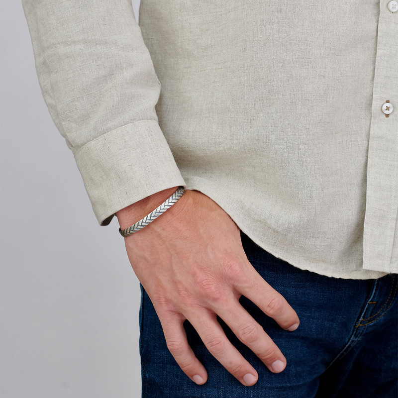 Streamline Cuff Bracelet for Men with Engraving - 2 product photo
