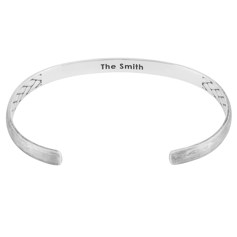 Thin Cuff Bracelet for Men in Silver - 1