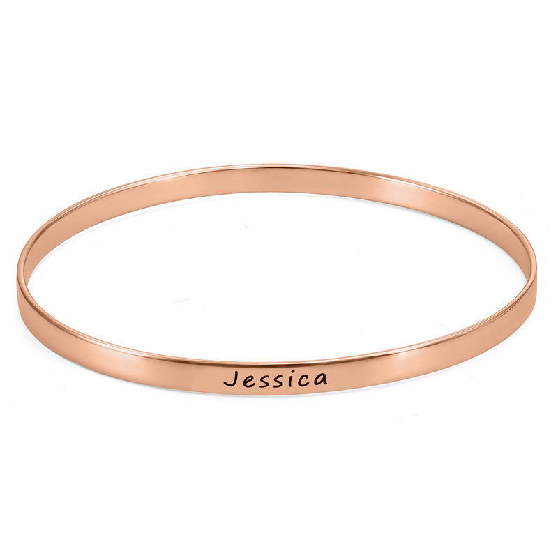 Personalized Bangle Bracelet in 18K Rose Gold Plated