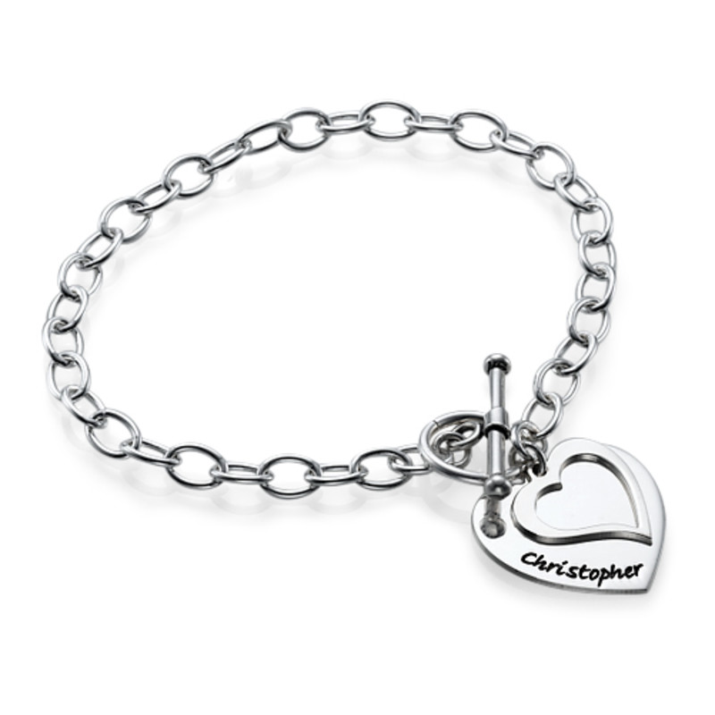Heart in Heart Silver Bracelet - 1