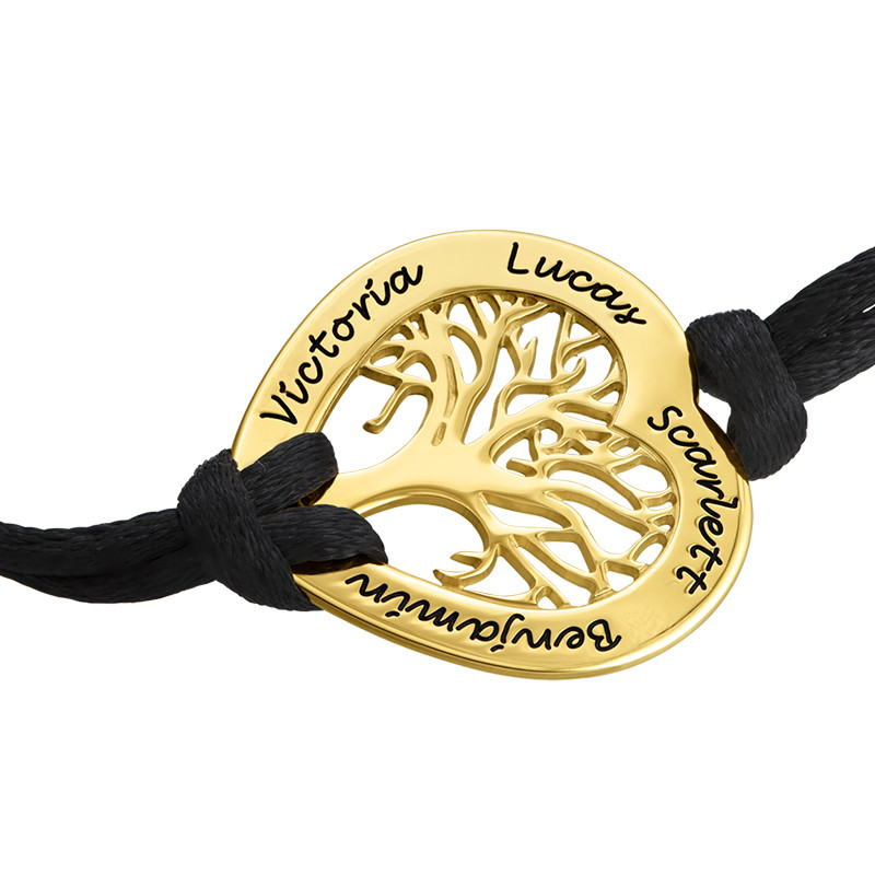 Heart Family Tree Bracelet in Gold Plating - 1