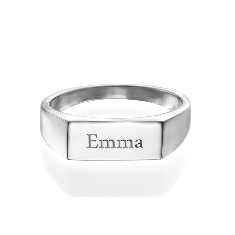 Bar Name Ring in Sterling Silver - 1