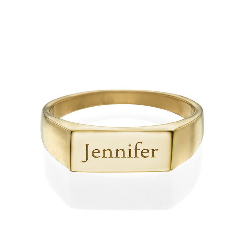Bar Name Ring in Gold Plating - 1 product photo