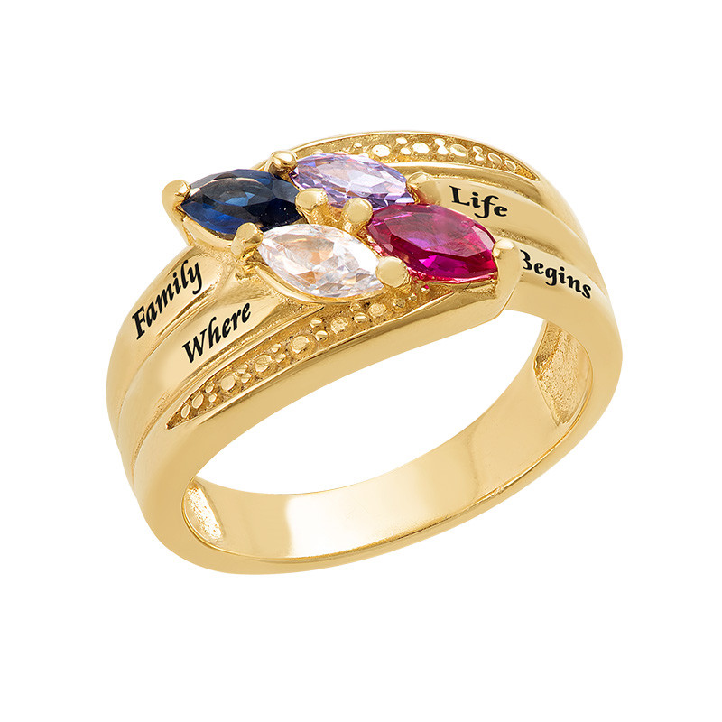 Always By My Side Mother Ring in Gold Plating - 1 product photo