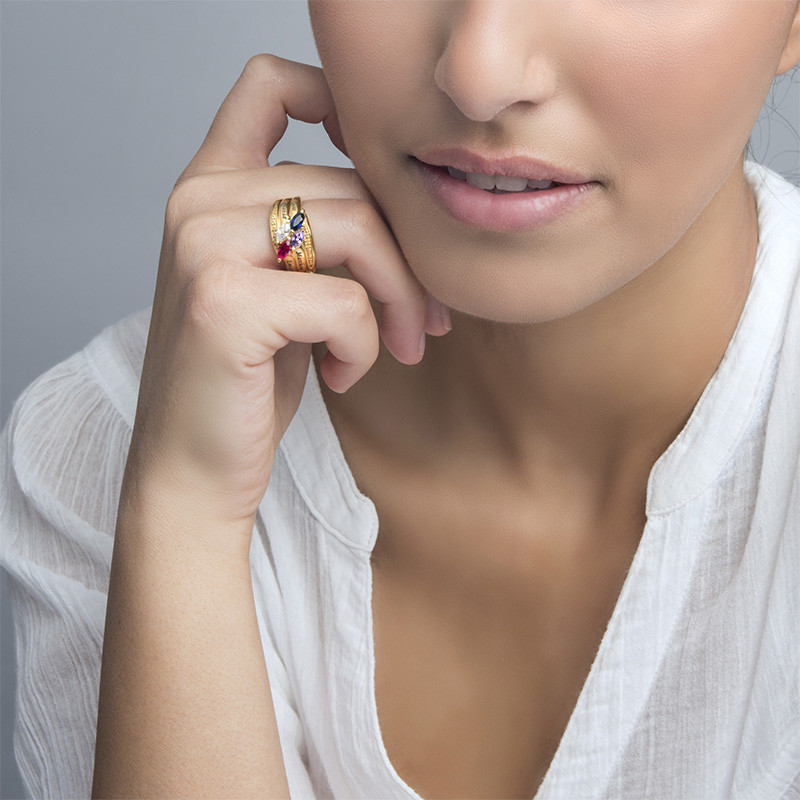 Always By My Side Mother Ring in Gold Plating - 2 product photo