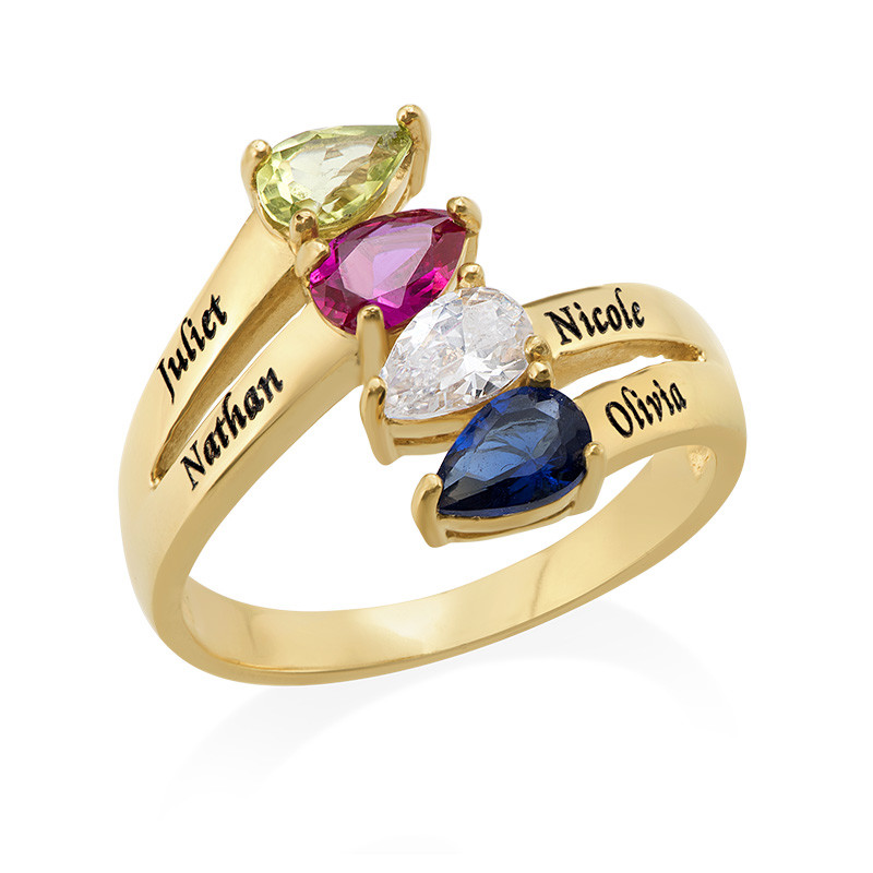 Family Multiple Birthstone Ring in Gold Plating