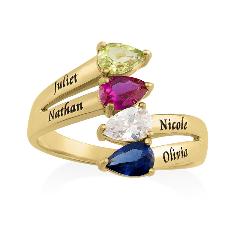 Family Multiple Birthstone Ring in Gold Plating - 1 product photo