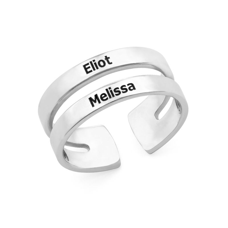 Two Name Ring in Sterling Silver