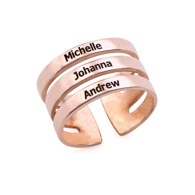 Three Names Ring in Rose Gold Plating product photo