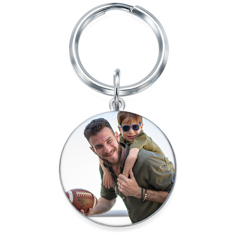 Photo Keychain with engraving - Round Shaped