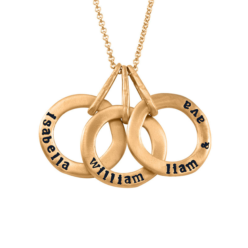 Halo Gold Plated Stamped Necklace - 2