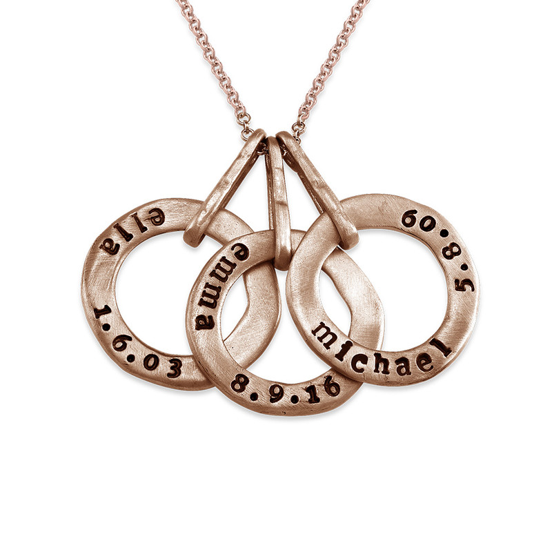 Halo Rose Gold Plated Stamped Necklace - 2 Discs - 2