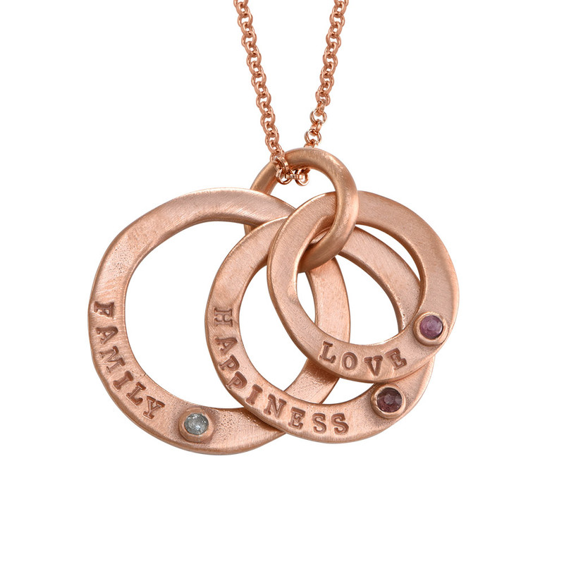 Always a Family Rose Gold Plated Necklace With Birthstones