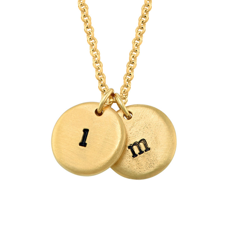 Initial Gold Plated Stamped Charm - 1