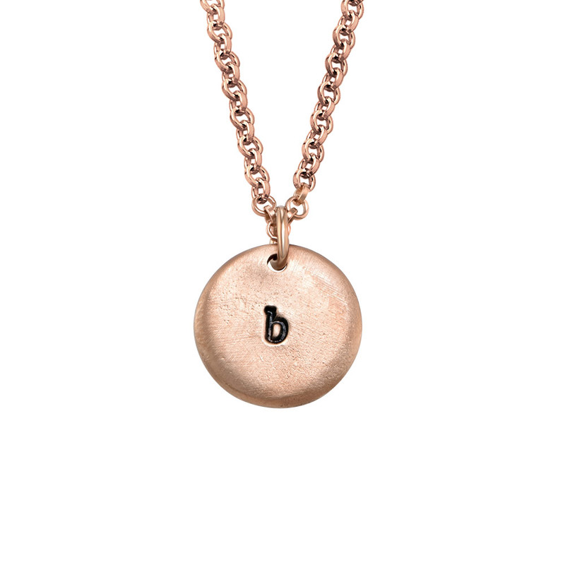 Initial Rose Gold Plated Stamped Charm - 1