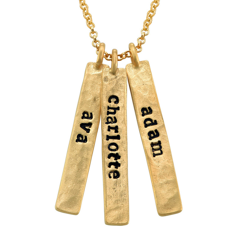 Vertical Bar Gold Plated Necklace - 1