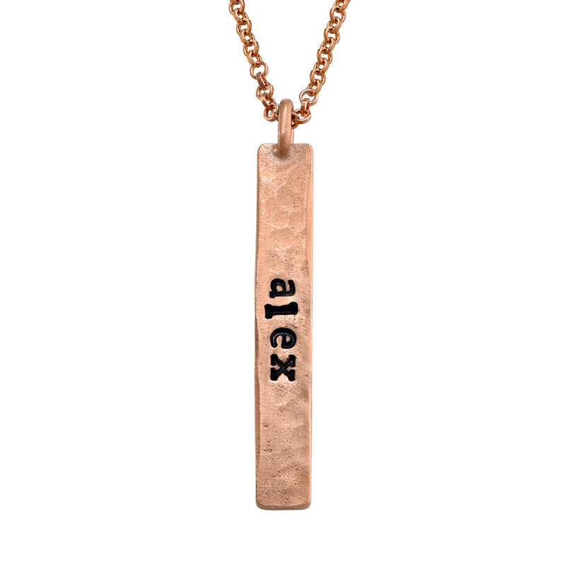 Vertical Bar Rose Gold Plated Necklace - 1