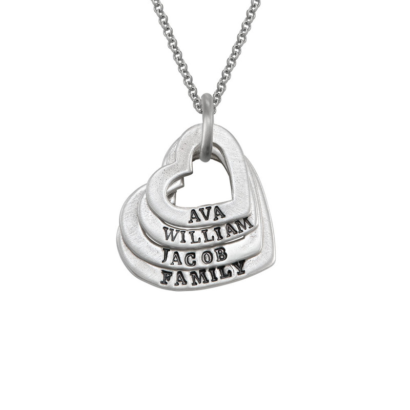 Family Heart Sterling Silver Necklace - 1