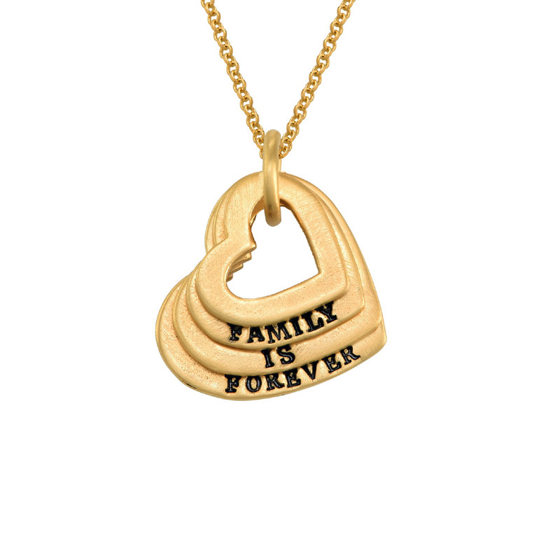 Family Heart Gold Plated Necklace - 1 product photo